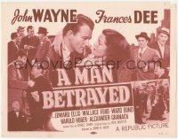 2m138 MAN BETRAYED TC R1953 attorney John Wayne, Frances Dee, great photo montage!