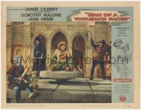 2m605 MAN OF A THOUSAND FACES LC #5 1957 James Cagney as Lon Chaney Sr. as hunchback Quasimodo!