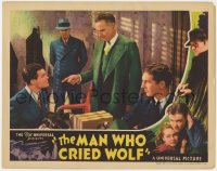 2m606 MAN WHO CRIED WOLF LC 1937 two guys watch Robert Gleckler in suit pointing at Tom Brown!