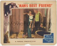 2m612 MAN'S BEST FRIEND LC 1935 Lightning the German Shepherd Marvel Dog in barn with his master!
