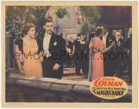2m623 MASQUERADER LC 1933 Ronald Colman & Elissa Landing speaking privately at fancy party!
