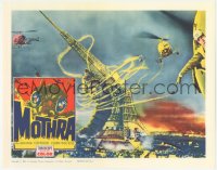 2m658 MOTHRA LC 1962 wonderful special effects scene with helicopters flying around giant larvae!