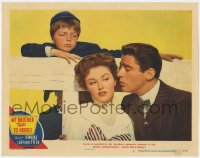 2m667 MY BROTHER TALKS TO HORSES LC #5 1947 Butch Jenkins frowns at Peter Lawford & Beverly Tyler!