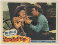 2m674 NEVADA CITY LC 1941 close up of Roy Rogers flirting with pretty Sally Payne by stagecoach!