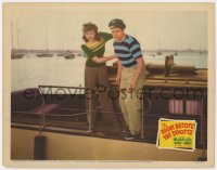 2m677 NIGHT BEFORE THE DIVORCE LC 1942 close up of Lynn Bari & Joseph Allen Jr. on boat's deck!