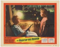 2m679 NIGHT OF THE HUNTER LC #8 1955 Lillian Gish by Robert Mitchum about to disappear in window!
