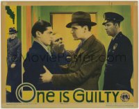 2m693 ONE IS GUILTY LC 1934 close up of detective Ralph Bellamy apprehending the Vincent Sherman!