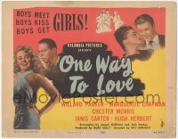 2m159 ONE WAY TO LOVE TC 1945 Chester Morris, boys meet girls, boys kiss girls, boys get girls!