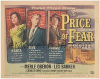 2m169 PRICE OF FEAR TC 1956 Merle Oberon tries to kiss away her guilt & escape the net of terror!
