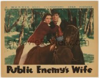 2m717 PUBLIC ENEMY'S WIFE LC 1936 Margaret Lindsay on horse by Pat O'Brien with gun drawn, rare!