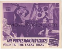 2m718 PURPLE MONSTER STRIKES chapter 14 LC 1945 Dennis Moore fights Roy Barcroft in great costume!