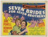 2m193 SEVEN BRIDES FOR SEVEN BROTHERS TC 1954 art of Jane Powell & Howard Keel, classic MGM musical!