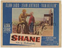 2m784 SHANE LC #5 1953 best card in set, Alan Ladd in buckskin on horseback with Brandon de Wilde!