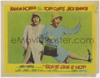 2m812 SOME LIKE IT HOT LC #3 1959 best close up of Tony Curtis & Jack Lemmon in drag!