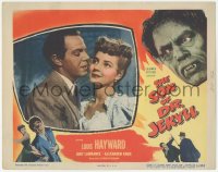2m816 SON OF DR. JEKYLL LC #7 1951 romantic close up of Louis Hayward & pretty Jody Lawrance!