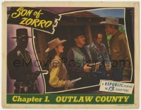 2m817 SON OF ZORRO chapter 1 LC 1947 Republic serial, masked hero border art, color, Outlaw County!