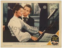 2m819 SONG OF LOVE LC #3 1947 Paul Henreid stares lovingly at Katharine Hepburn playing piano!