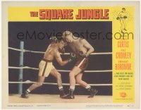 2m841 SQUARE JUNGLE LC #4 1956 best close up of boxer Tony Curtis fighting in the boxing ring!