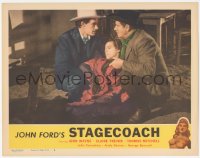 2m844 STAGECOACH LC #2 R1948 John Carradine & George Bancroft crouch by unconscious Louise Platt!