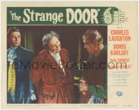 2m860 STRANGE DOOR LC #4 1951 close up of Charles Laughton smiling at creepy Boris Karloff!
