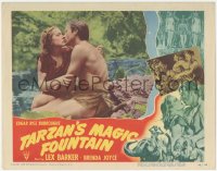 2m891 TARZAN'S MAGIC FOUNTAIN LC #4 1949 close up of Lex Barker kissing sexy Brenda Joyce!