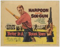 2m220 TERROR IN A TEXAS TOWN TC 1958 Sterling Hayden holding huge harpoon in western action!