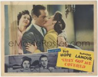 2m902 THEY GOT ME COVERED LC 1943 Mary Treen watches Bob Hope kissing pretty Dorothy Lamour!