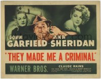2m223 THEY MADE ME A CRIMINAL TC R1944 cool image of fugitive John Garfield & sexy Ann Sheridan!