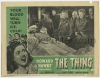2m905 THING LC #1 R1954 Howard Hawks horror, Kenneth Tobey & men look at indentation in ice block!