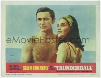 2m910 THUNDERBALL LC #2 1965 c/u of barechested Sean Connery as James Bond & sexy Claudine Auger!