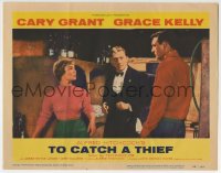 2m915 TO CATCH A THIEF LC #4 1955 Cary Grant, Brigitte Auber & guy in wine cellar, Alfred Hitchcock
