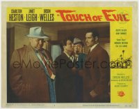 2m924 TOUCH OF EVIL LC #3 1958 Mexican Charlton Heston glaring at fat rumpled Orson Welles!