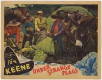 2m940 UNDER STRANGE FLAGS LC 1937 cowboy Tom Keene watches Mexican silver miners with huge bags!