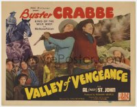 2m232 VALLEY OF VENGEANCE TC 1944 Buster Crabbe, King of the Wild West, His Horse Falcon + Fuzzy!
