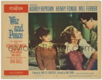 2m960 WAR & PEACE LC #6 1956 Audrey Hepburn looks pensively at lovers about to kiss, Leo Tolstoy!