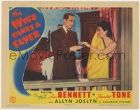 2m974 WIFE TAKES A FLYER LC 1942 sexy near-naked Joan Bennett hiding in curtain by Franchot Tone!