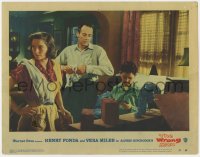 2m986 WRONG MAN LC #5 1957 c/u of Henry Fonda & Vera Miles at home, Alfred Hitchcock directed!