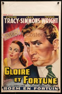 2p108 ACTRESS Belgian 1953 Jean Simmons, cool close-up art of Spencer Tracy!