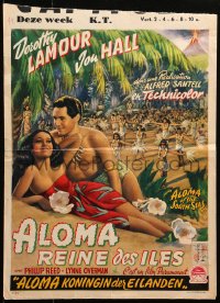 2p110 ALOMA OF THE SOUTH SEAS Belgian 1941 sexy tropical Dorothy Lamour in sarong, Jon Hall!