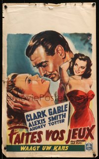 2p114 ANY NUMBER CAN PLAY Belgian 1949 gambler Clark Gable loves Alexis Smith AND Audrey Totter!