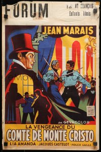 2p129 COUNT OF MONTE CRISTO Belgian 1954 different art of Jean Marais as Edmond Dantes!