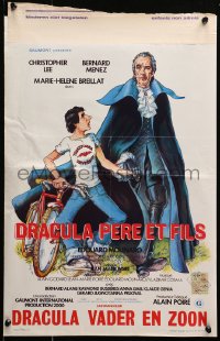 2p137 DRACULA & SON Belgian 1976 wacky art of Christopher Lee & his vampire son by Berry!