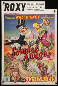 2p138 DUMBO/SALUDOS AMIGOS Belgian 1949 Donald Duck, Joe Carioca, Disney two-in-one fun-fare!