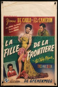 2p145 FRONTIER GAL Belgian 1947 full-length sexy showgirl Yvonne De Carlo, Rod Cameron!