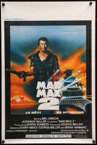 2p185 MAD MAX 2: THE ROAD WARRIOR Belgian 1982 Mel Gibson returns as Mad Max, cool different art!