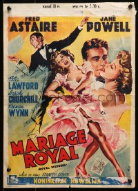 2p206 ROYAL WEDDING Belgian 1951 great artwork of dancing Fred Astaire & sexy Jane Powell!