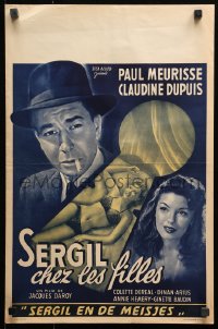 2p210 SERGIL CHEZ LES FILLES Belgian 1952 Paul Meurisse in the title role is in the Girls' Room!