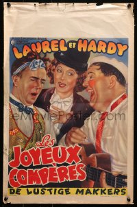2p225 THEM THAR HILLS Belgian R1950s great different art of wacky Laurel & Hardy + Mae Busch!