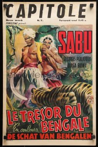 2p228 TREASURE OF BENGAL Belgian 1954 Il Tesoro del Bengala, Sabu, Luisella Boni, thrilling adventure!