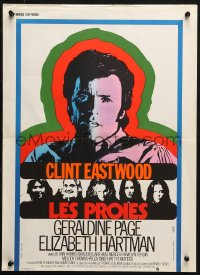 2p049 BEGUILED French 15x21 1971 cool different psychedelic art of Clint Eastwood, Don Siegel